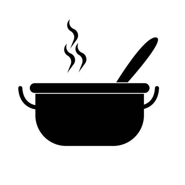 Pan Heating Icon Frying Pan Fire Icon Illustration — стокове фото