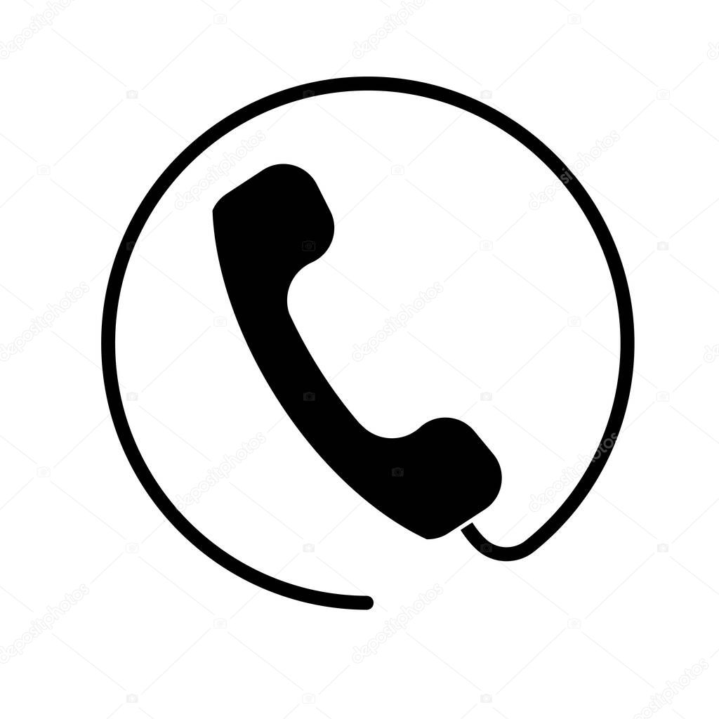 Phone icon Telephone icon symbol isolated. Call icon