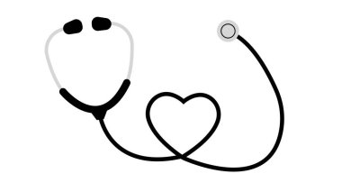 Kalp şekilli steteskop grafik çizimi