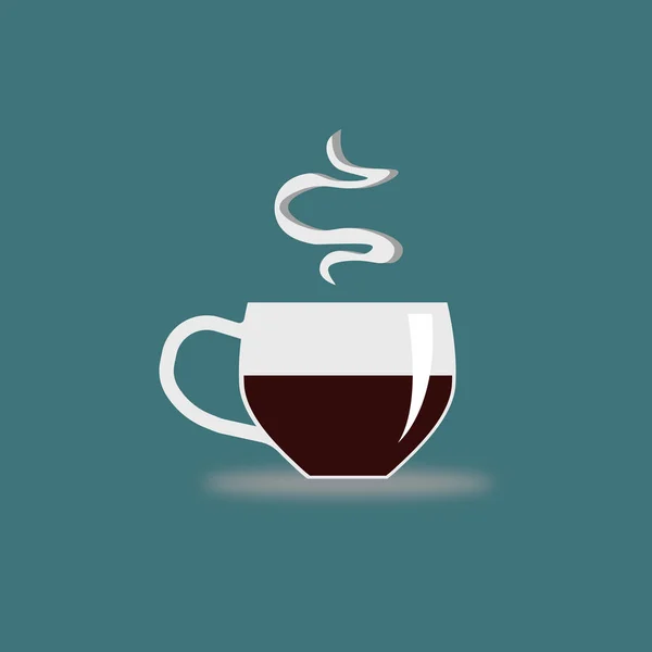 Ein Glas Heißen Schwarzen Kaffee Illustration — Stockfoto