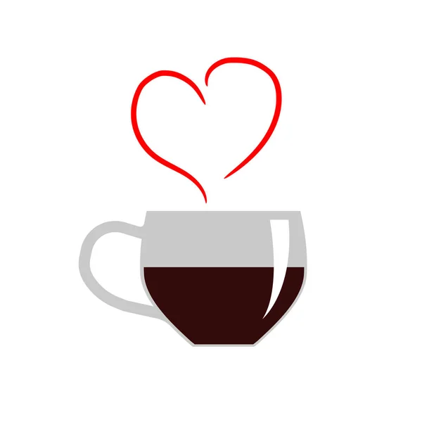 Kaffeetasse Mit Herzförmigem Dampf Auf Hintergrund — Stockfoto
