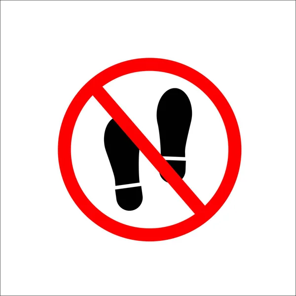Kein Fußabdrücke Zeichen Kein Fußabdruck Symbol Isoliertes Einfaches Zeichen — Stockfoto