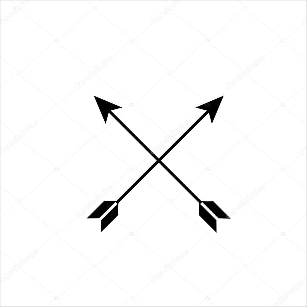 Crossed arrows icon isolated. Flat design