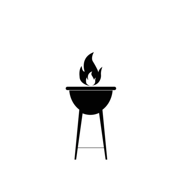 Icono Parrilla Equipo Camping Vector Illustration — Foto de Stock