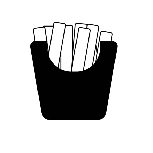 French Fries Icon Symbool Schone Achtergrond — Stockfoto