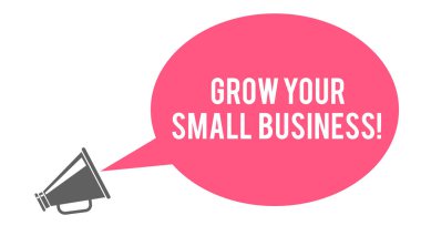 Küçük işletme metnini büyütmek için megafon 