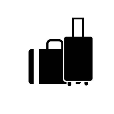Seyahat çantası ikonu. Turizm tatili izole işareti.