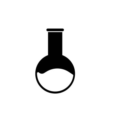 Laboratuvar Şişesi katı logosu basit bir logo ya da simgedir, 