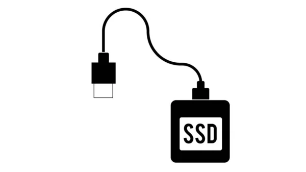 Icono Plano Tarjeta Ssd Sobre Fondo Blanco — Foto de Stock