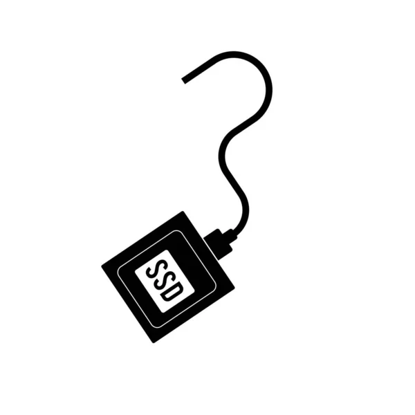 Ssd Card Flat Icon Белом Фоне — стоковое фото