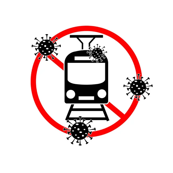 Pandemia Covid Proibição Viajar Nada Viagens Ícone Comboio — Fotografia de Stock