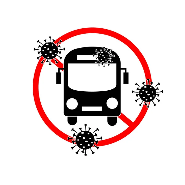 Covid-19 pandemic. Travel Ban. No travel. bus icon