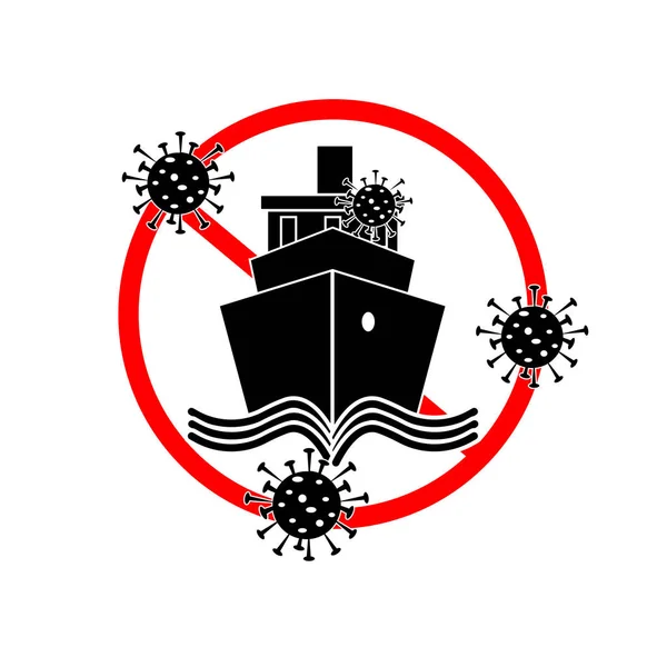 Pandemia Covid Proibição Viajar Nenhum Ícone Travel Ship — Fotografia de Stock