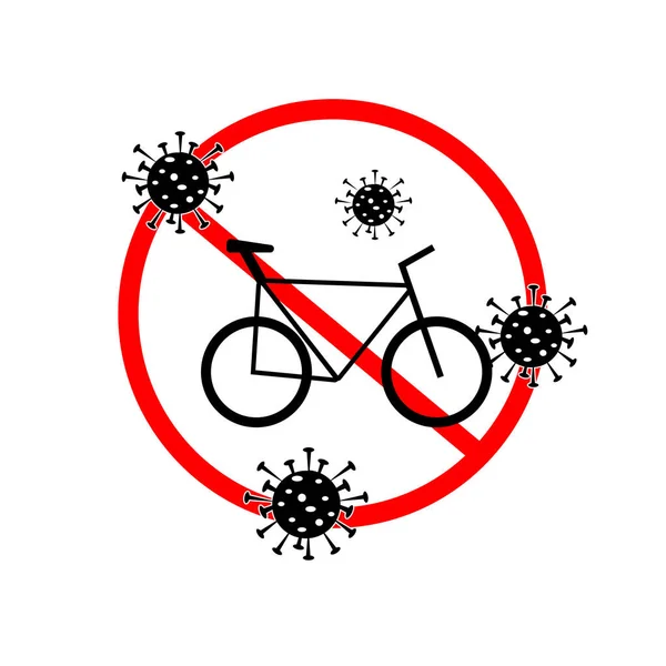 Covid Pandemie Zákaz Cestování Žádné Cestování Ikona Bycyklu — Stock fotografie
