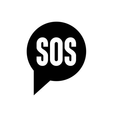 İğne izi. Konuşma simgesi karıştırılabilir SoS 