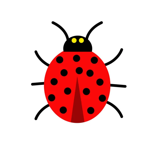 Χαριτωμένο Ladybug Εικόνα Επίπεδο Στυλ — Φωτογραφία Αρχείου