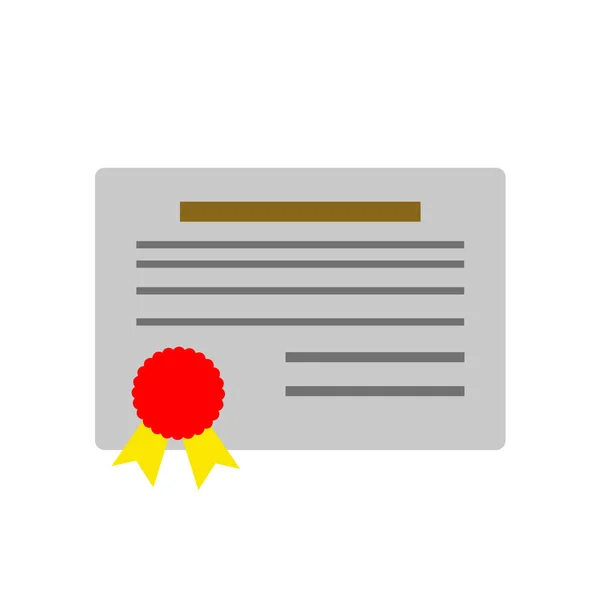 Иконка Сертификата Плоский Стиль Изолированный Белый Документ — стоковое фото