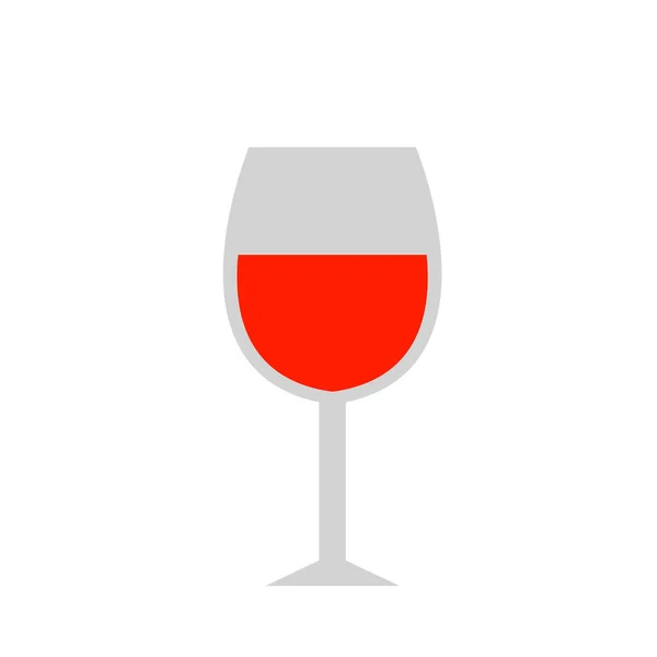 Şarap Kadehi Simgesi Modern Yassı Tasarım Tarzı — Stok fotoğraf