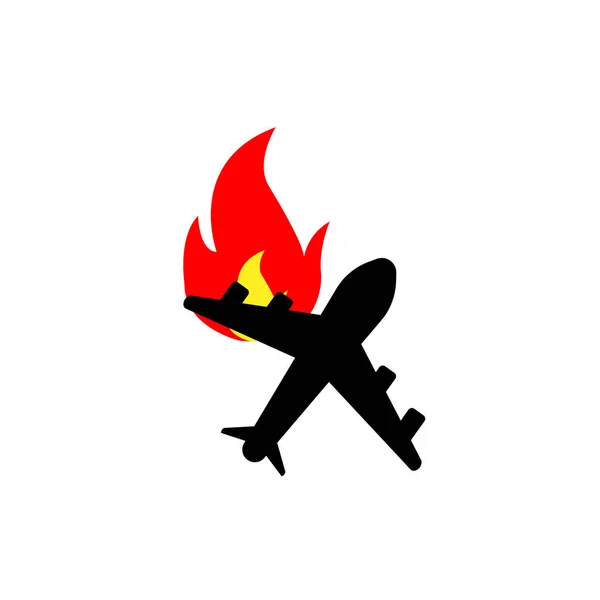 Ikona Katastrofy Lotniczej Styl Jest Płaski Symbol — Zdjęcie stockowe