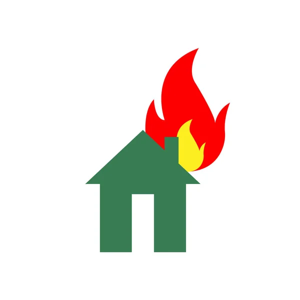 House Burning Fire White Background — Stock Photo, Image