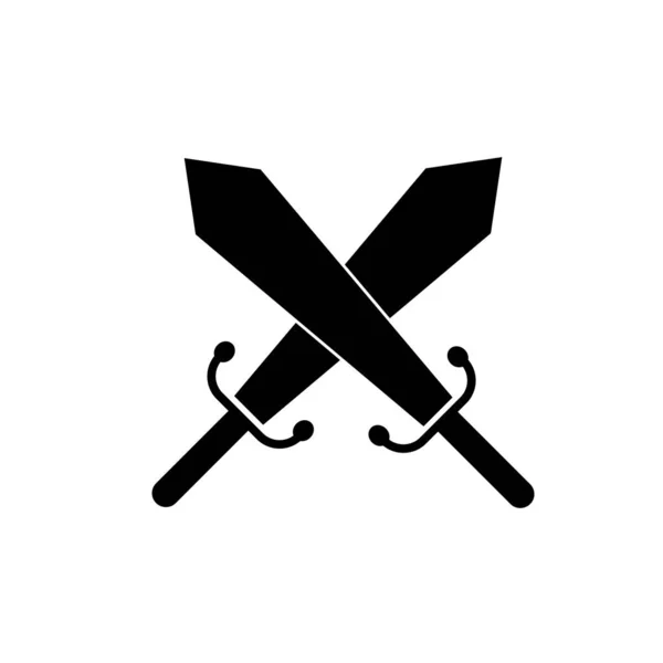 Ícone Espada Silhueta Logotipo Fundo Branco — Fotografia de Stock
