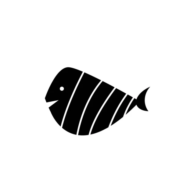 魚のシルエットイラスト あなたのデザインのための水槽魚アイコン — ストック写真