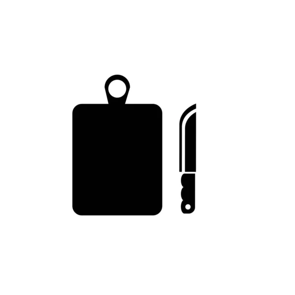 カッティングボードのシンボル キッチンセットのアイコン — ストック写真