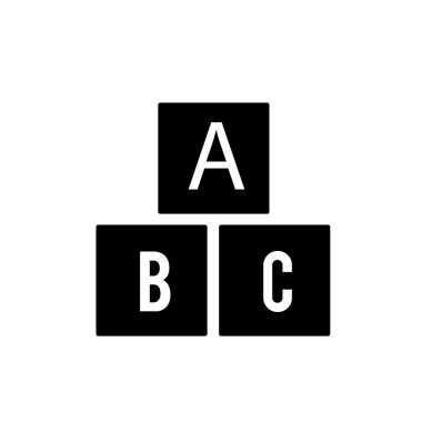 Alfabe blok bebek oyuncakları moda düz stil izole şirin ikon