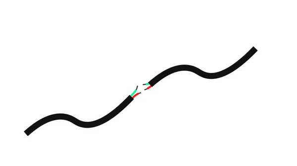 Пошкоджені Електричні Мідні Дроти Шнури — стокове фото