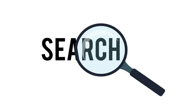 Magnifying Glass White Background Increases Word Search — Stock Photo, Image