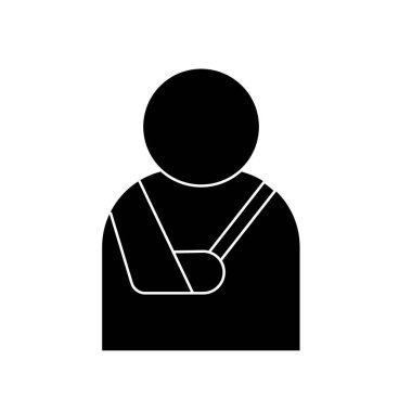 Kırık kol beyaz arka planda duruyor..