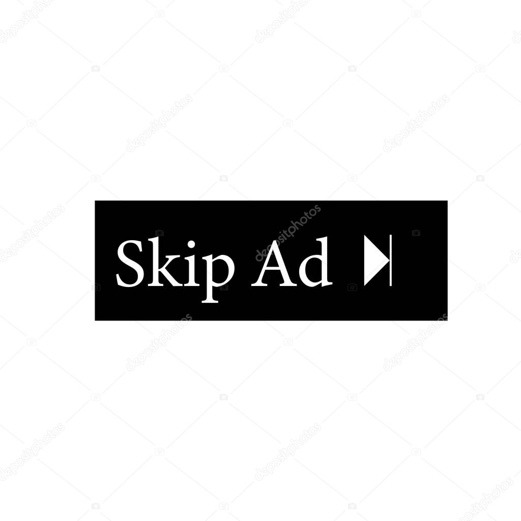 skip ads video icon or logo illustration.