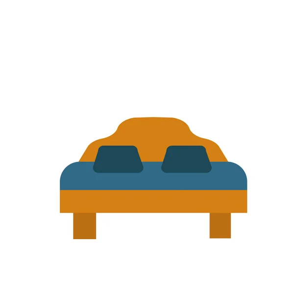 Bed icon in flat style. Bedroom sign   illustration