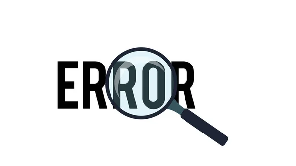 Image Magnifying Glass Word Error — Stock Photo, Image