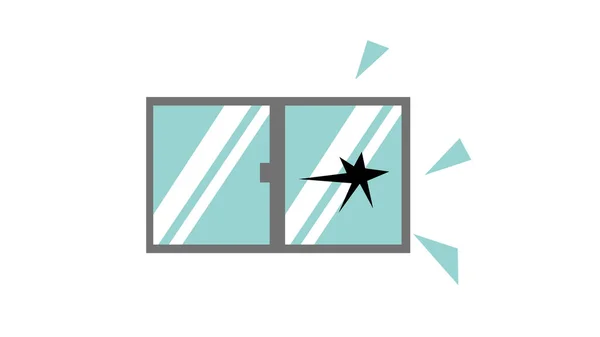 Broken Window Icon Concept Design Isolated — Stock Photo, Image