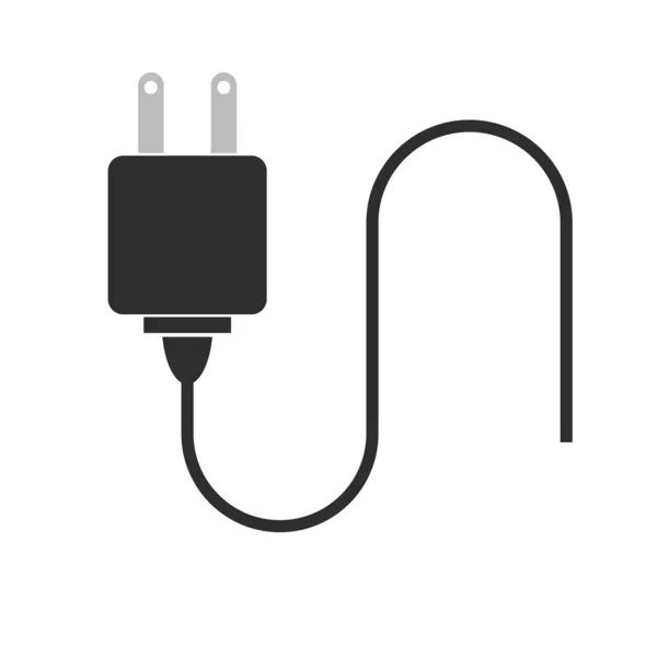 Plug Icon Black Illustration White — Stock Photo, Image