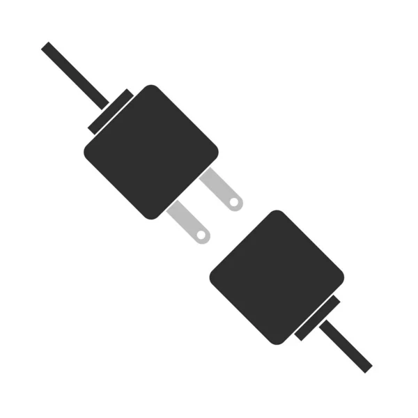 Plug Icon Black Illustration White — Stock Photo, Image