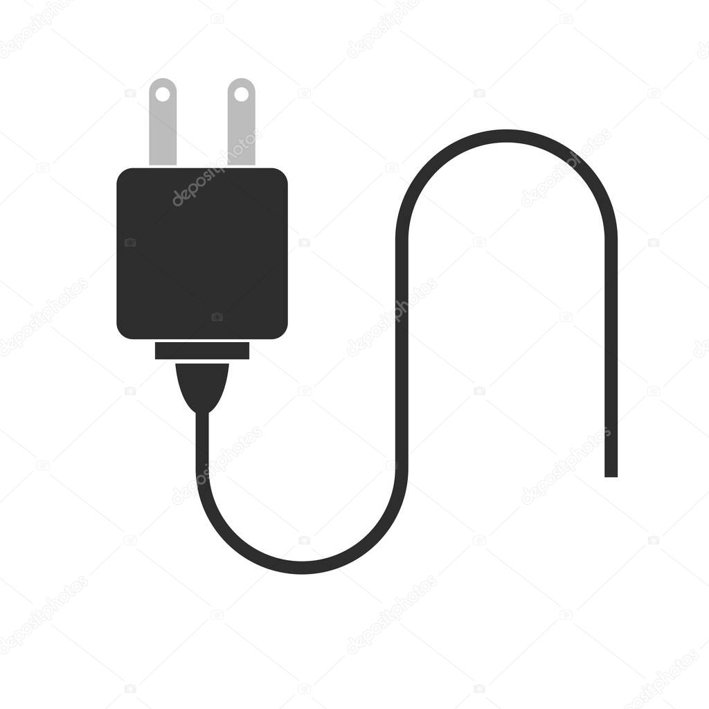 plug icon in black illustration on white