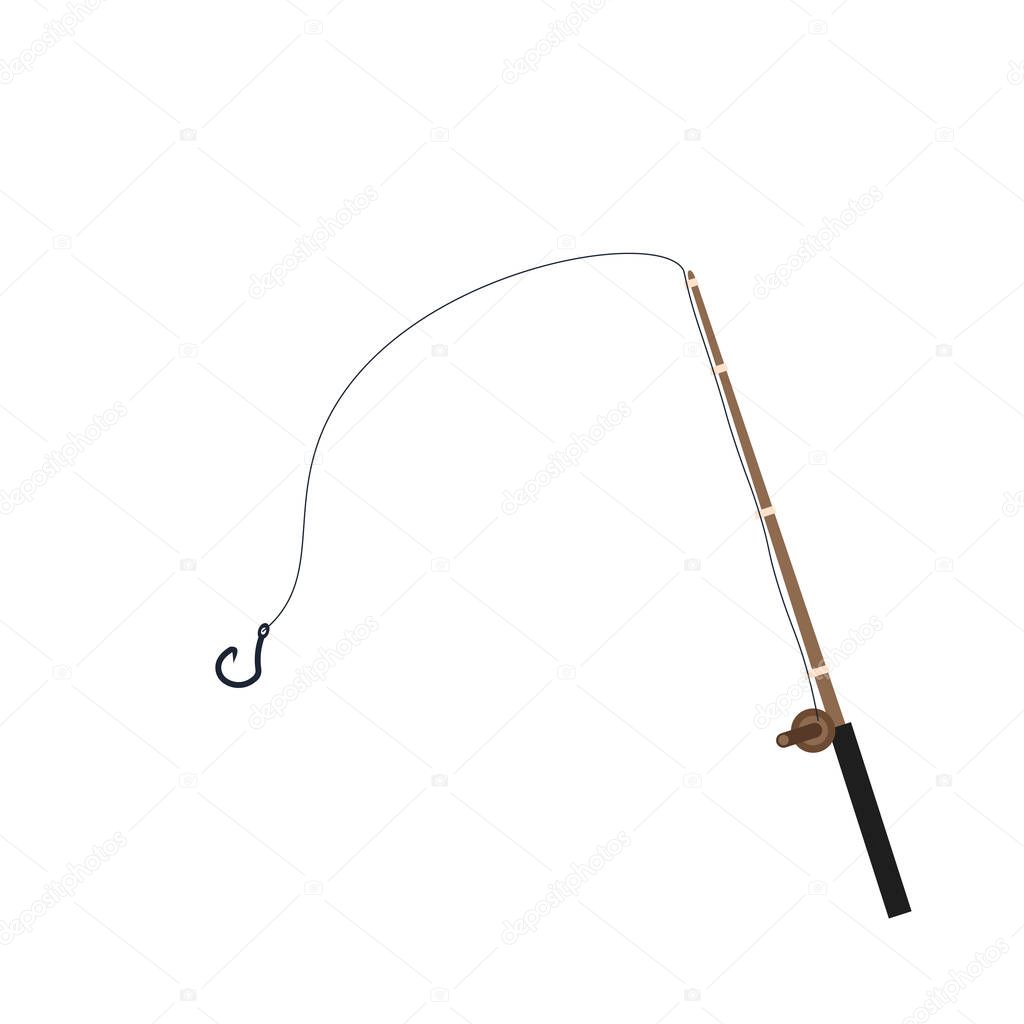 Fishing rod on white background illustrstion