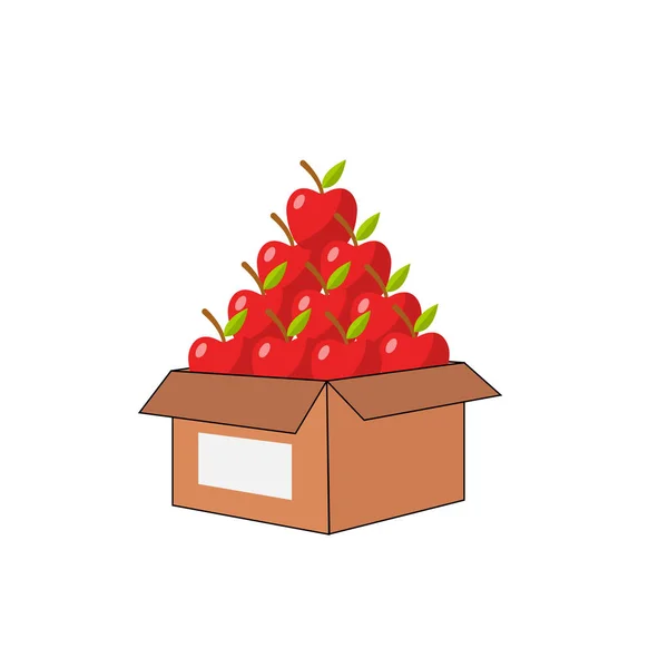 Manzana Fruta Fresca Caja Papel Ilustración —  Fotos de Stock