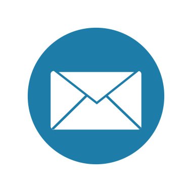 SMS ve e-posta düz stil. Beyaz arkaplanda resimleme simgesi izole edildi.
