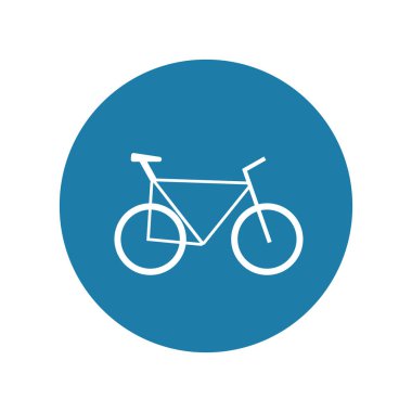 Beyaz arkaplanda bisikletçi simgesi