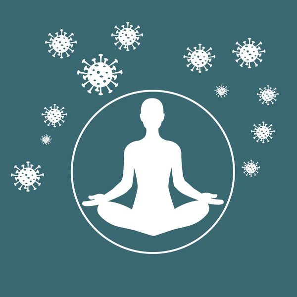 Coronavirus 2019 Ncov Karantän Yoga Eller Meditation — Stockfoto