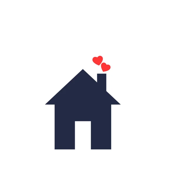 Casa Com Forma Coração Dentro Amor Símbolo Home — Fotografia de Stock