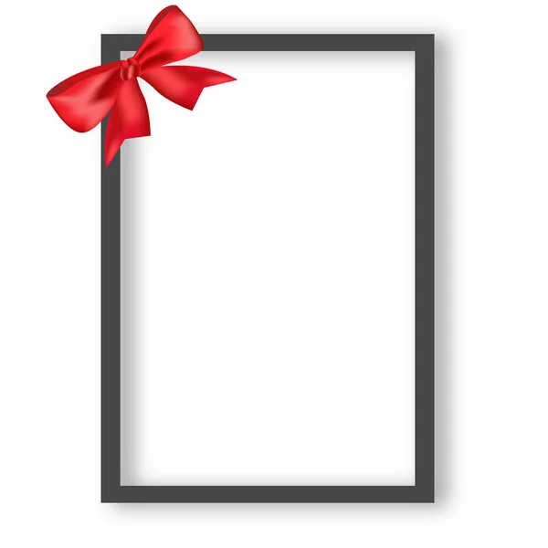 Picture Frame Red Bow Template Your Presentations — Stock Photo, Image