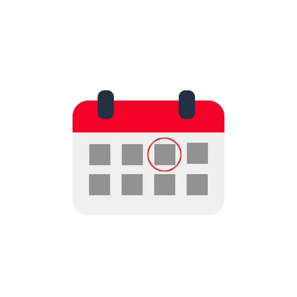 Calendar Icon Red Circle Mark Date Holiday Important Day Concepts — Stock Photo, Image