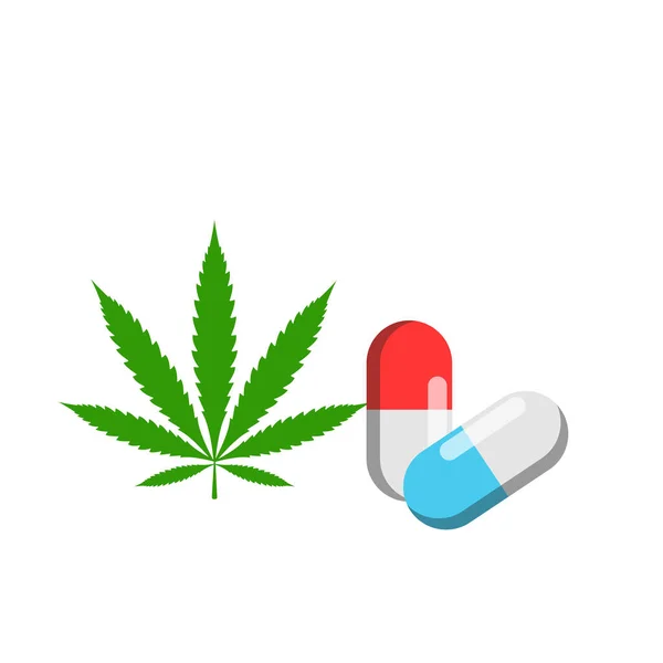 Cannabis Capsule Icon Cartoon Style White Background — Stock Photo, Image