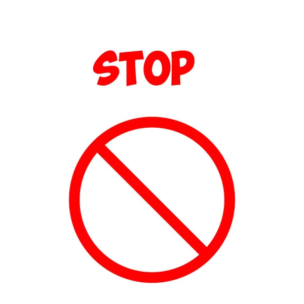 Stop Sign Ikon Illustration Vit Backgroud — Stockfoto