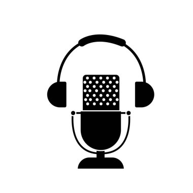 Canlı yayındaki gibi podcast ikonu. Podcast. Rozet, simge,
