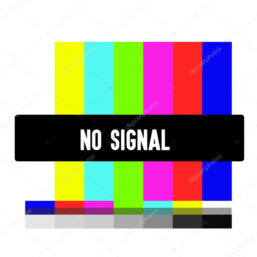 TV no signal background illustration. No signal television